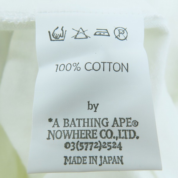 実際に弊社で買取させて頂いたA BATHING APE/アベイシングエイプ  BABY MILOタグ 半袖Tシャツ Lの画像 5枚目