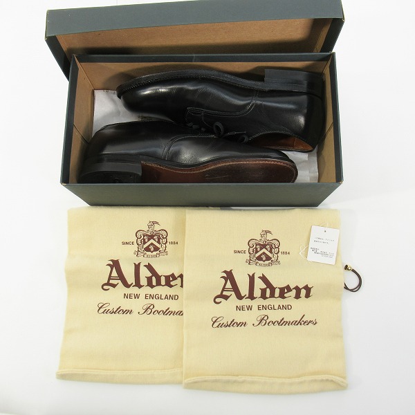 実際に弊社で買取させて頂いたALDEN/オールデン ミリタリーラスト ボックスカーフ プレーントゥ レザーシューズ 53711/6Dの画像 8枚目