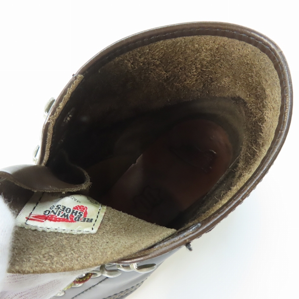 実際に弊社で買取させて頂いたRED WING/レッドウィング 6-INCH ROUND-TOE BOOT/6インチ ラウンドトゥブーツ ガラスレザー 8132/8.5Dの画像 4枚目