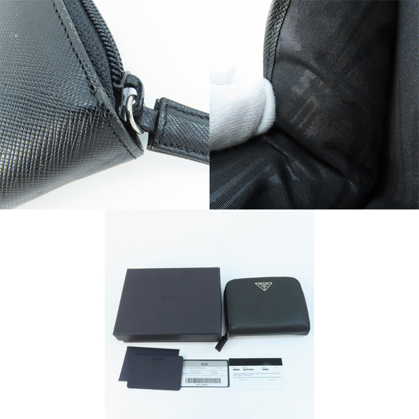 実際に弊社で買取させて頂いたPRADA/プラダ サフィアーノ ラウンドファスナー 二つ折り財布  M605Aの画像 9枚目