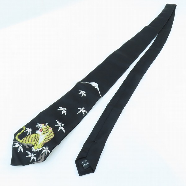 実際に弊社で買取させて頂いたYohji Yamamoto POUR HOMME/ヨウジヤマモト プールオム 富士山/虎 シルクネクタイ の画像 1枚目