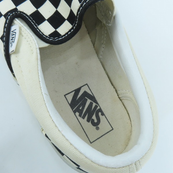 実際に弊社で買取させて頂いたVANS/バンズ ブロックチェック柄 スリッポン スニーカー V98CLA/26の画像 4枚目
