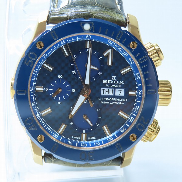 実際に弊社で買取させて頂いた【難有り】EDOX/エドックス クロノオフショア1 クロノグラフオートマチック 腕時計 01122-37RBU3-BUIR3-L