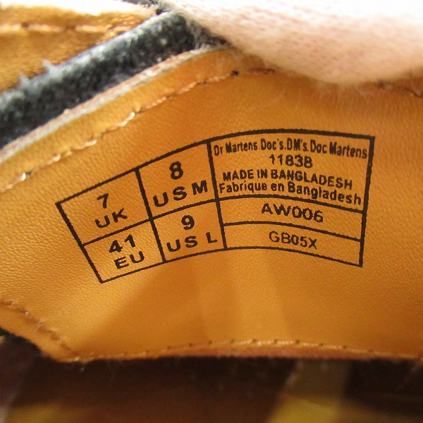 実際に弊社で買取させて頂いたDr.Martens/ドクターマーチン 3EYE BOOTS 3ホールブーツ ブラック 1461/11838002/UK7の画像 5枚目