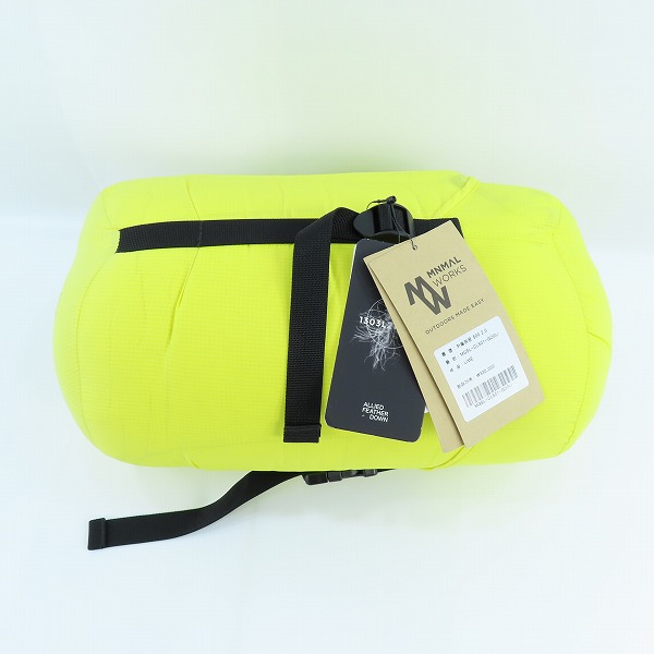 実際に弊社で買取させて頂いた【未使用】MINIMAL WORKS/ミニマルワークス CHAMELEON 500/シュラフ/寝袋 ライム MGSL-CL501-GO0LIの画像 7枚目