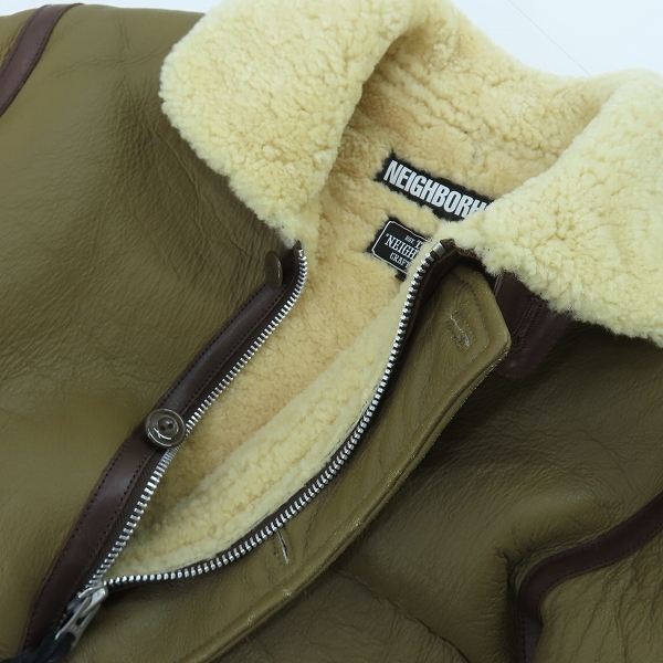 実際に弊社で買取させて頂いたNEIGHBORHOOD/ネイバーフッド N-1D / M-JKT 羊革 ムートンジャケット 182SZNH-JKM01/Mの画像 2枚目