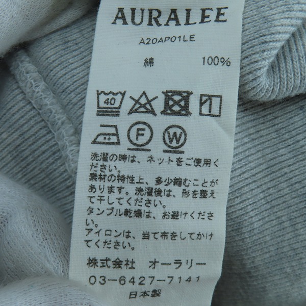 実際に弊社で買取させて頂いたAURALEE/オーラリー クルーネック スウェット/トレーナー グレー/4 の画像 2枚目