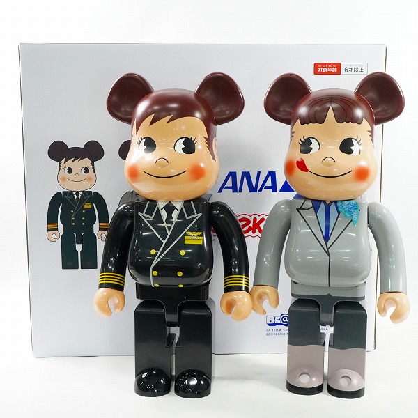 実際に弊社で買取させて頂いた★(2)【未使用】MEDICOM TOY/メディコムトイ BE@RBRICK/ベアブリック ANA CA10代目 ペコちゃん & CAPTAIN ポコちゃん 1000%