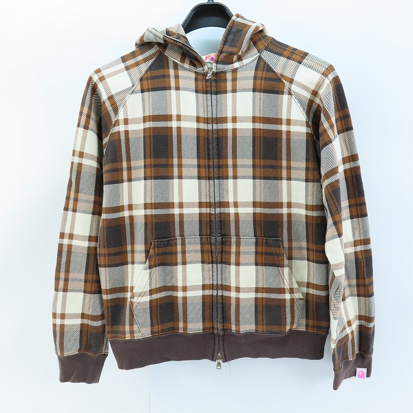 実際に弊社で買取させて頂いたAPEE BY A BATHING APE/エイピーバイアベイシングエイプ チェック柄 ジップアップパーカー /TALL
