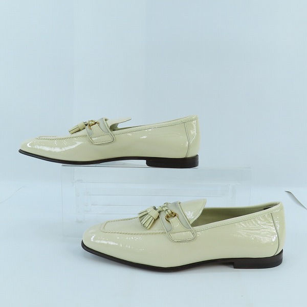 実際に弊社で買取させて頂いたTOM FORD/トムフォード パテント タッセルローファー クリーム系/8の画像 3枚目