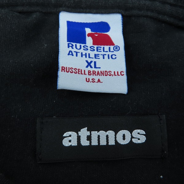実際に弊社で買取させて頂いたRUSSELL ATHLETIC × ATMOS × WIND AND SEA コラボ プリント Tシャツ XLの画像 2枚目