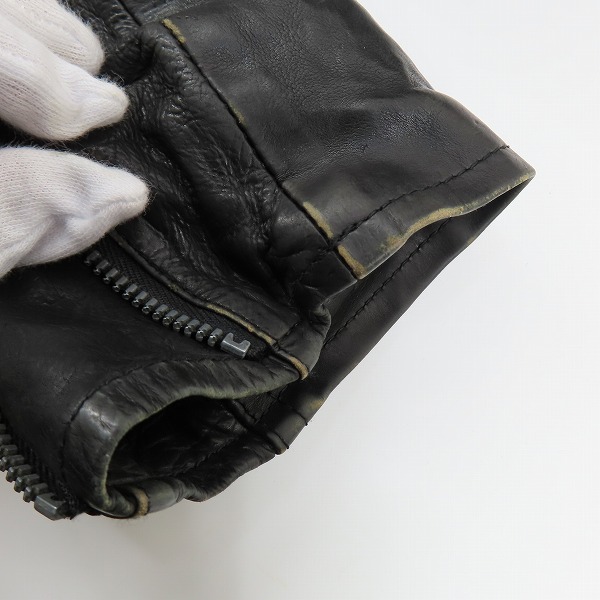 実際に弊社で買取させて頂いたISAMU KATAYAMA BACKLASH/バックラッシュ ドイツカーフ ダブルライダース 1148-02/Lの画像 6枚目