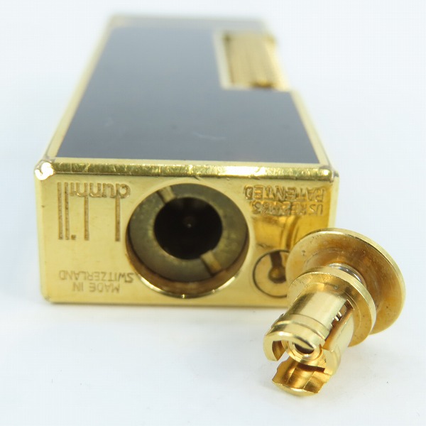 実際に弊社で買取させて頂いたdunhill/ダンヒル サイドローラー ガスライター ブラック × ゴールドの画像 4枚目