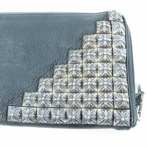 実際に弊社で買取させて頂いたCHROME HEARTS/クロムハーツ ゼロピラミッドスタッズ REC-F ジップロングウォレットの画像 3枚目