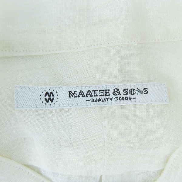 実際に弊社で買取させて頂いたMAATEE＆SONS/マーティーアンドサンズ Pull Over Shirts バンドカラーシャツ MT4103 0611D/2の画像 2枚目