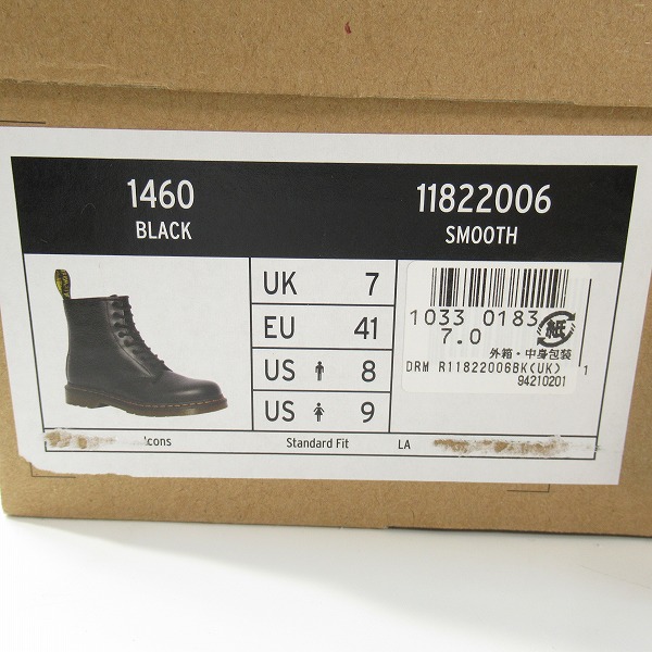 実際に弊社で買取させて頂いたDr.Martens/ドクターマーチン 1460 8EYE BOOT SMOOTH/8ホール ブーツ 11822006/UK7の画像 9枚目