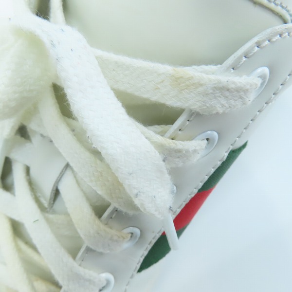 実際に弊社で買取させて頂いたGUCCI/グッチ エース シェリーライン エンブロイダリー レザースニーカー 429446/9.5の画像 9枚目
