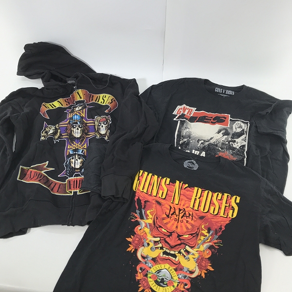 実際に弊社で買取させて頂いた【おまとめ】GUNS N' ROSES/ガンズアンドローゼズ バンドTシャツ/バンT/ジップアップパーカーの画像 1枚目
