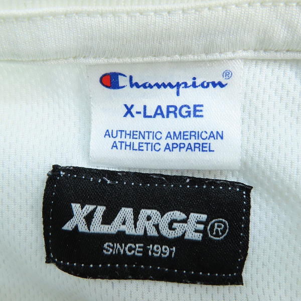 実際に弊社で買取させて頂いたChampion×XLARGE/チャンピオン×エクストララージ ロゴTシャツ/XLの画像 2枚目