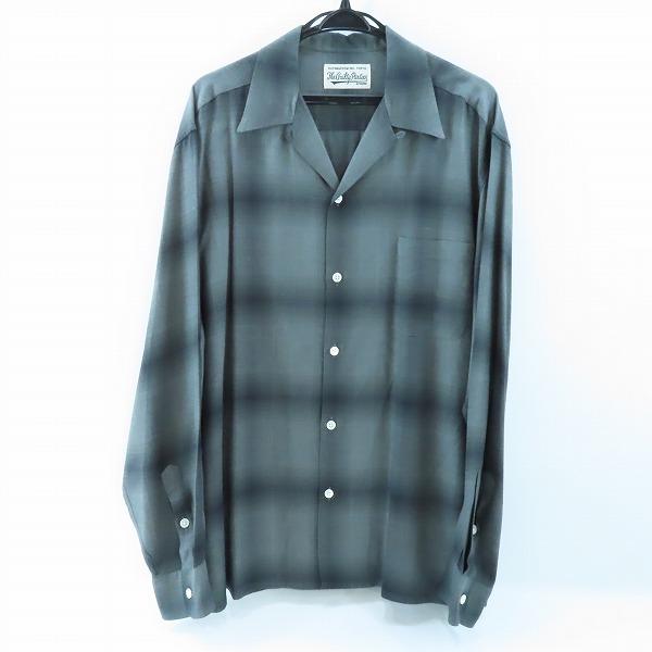 実際に弊社で買取させて頂いたWACKO MARIA/ワコマリア GUILTY PARTIES オンブレチェック 長袖 オープンカラーシャツ グレー系/XL