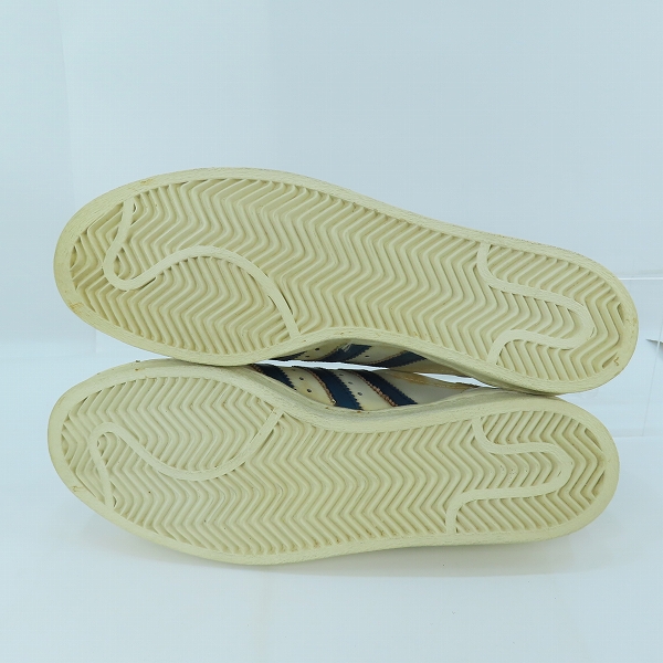 実際に弊社で買取させて頂いた【観賞用】adidas/アディダス 金ベロ/フランス製/ヴィンテージ SUPERSTAR/スーパースター スニーカー  白×青 9.5の画像 2枚目