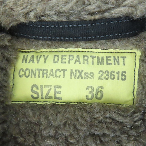 実際に弊社で買取させて頂いたBUZZ RICKSON'S/バズリクソンズ NAVY DEPARTMENT N-1 デッキジャケット BR12030/36の画像 2枚目