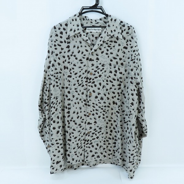 実際に弊社で買取させて頂いたWACKO MARIA/ワコマリア LEOPARD HAWAIIAN SHIRT L/S レオパード ハワイアンシャツ/アロハシャツ グレー系/XL