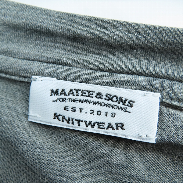 実際に弊社で買取させて頂いたMAATEE&SONS/マーティーアンドサンズ シルク半袖Tシャツ MT1103-0801/3の画像 2枚目