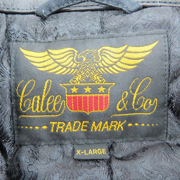 実際に弊社で買取させて頂いたCALEE/キャリー 22AW 065 Logo embroidery sports type jacket/キャンバス レザー切り替え スポーツタイプ ジャケット/XLの画像 2枚目