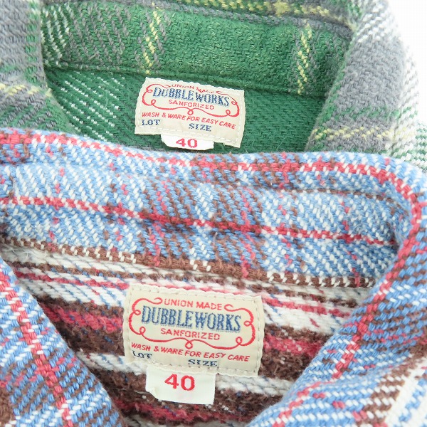 実際に弊社で買取させて頂いたDUBBLEWORKS/ダブルワークス ネルシャツ ヘビーネルシャツ/40 2点セットの画像 2枚目