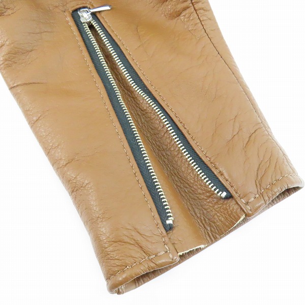 実際に弊社で買取させて頂いたTHE FLAT HEAD/フラットヘッド ディアスキン/鹿革 シングル ライダース レザージャケット/40の画像 4枚目