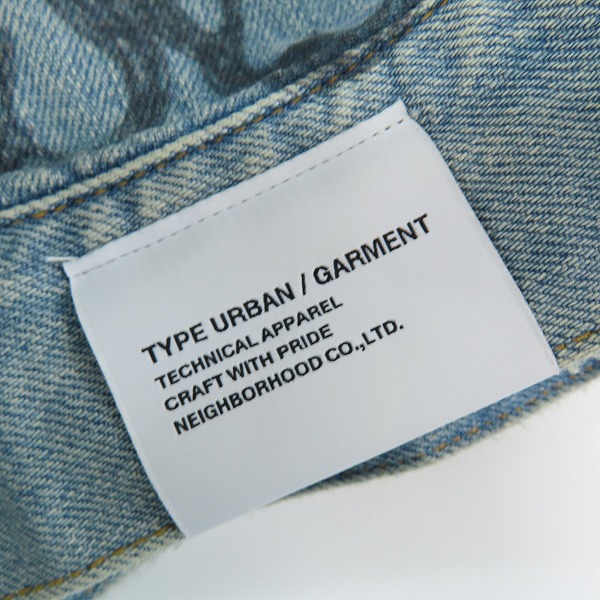 実際に弊社で買取させて頂いたNEIGHBORHOOD/ネイバーフッド 23AW FADE DENIM TYPE-3 JACKET グラフィック デニムジャケット 232YTNH-JKM05/Lの画像 8枚目