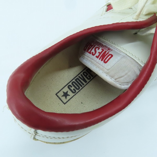 実際に弊社で買取させて頂いたCONVERSE/コンバース ONE STAR/ワンスター スニーカー ホワイト系/レッド 1C044/26.5の画像 4枚目