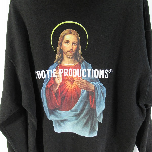 実際に弊社で買取させて頂いたCOOTIE/クーティー 21ss Print Pullover Parka JESUS Black/ジーザス プリント プルオーバー パーカー/Lの画像 2枚目