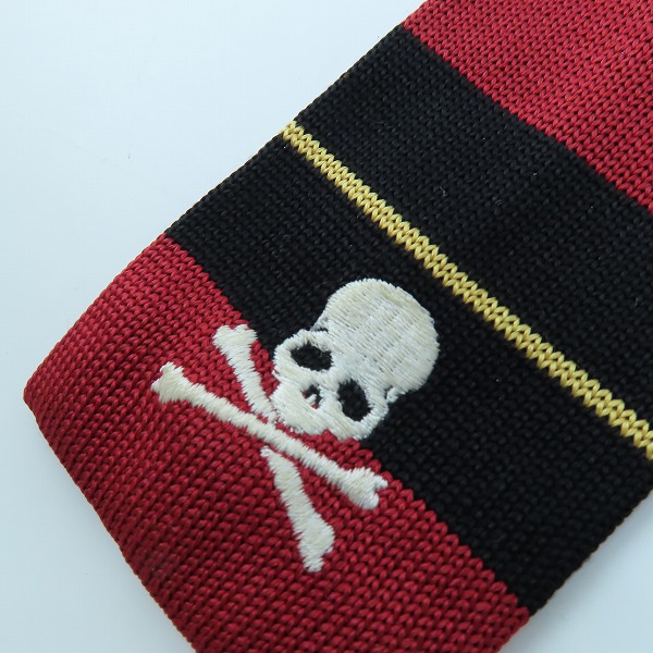 実際に弊社で買取させて頂いたmastermind/マスターマインド スカル刺繍 ボーダー柄ネクタイ の画像 5枚目
