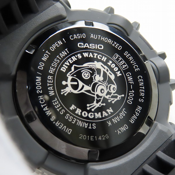 実際に弊社で買取させて頂いたG-SHOCK/Gショック FROGMAN/フロッグマン Master of G/マスターオブG ソーラー電波時計 GWF-1000-1JFの画像 3枚目