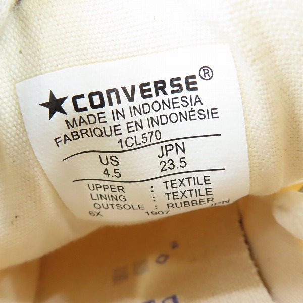 実際に弊社で買取させて頂いたCONVERSE/コンバース ALLSTAR LD OX/オールスター キャンバス ローカットスニーカー 1CL570/23.5の画像 5枚目