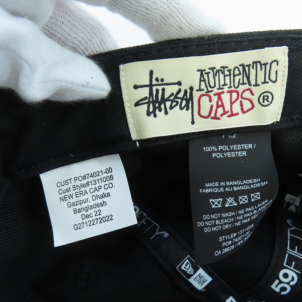 実際に弊社で買取させて頂いたNEW ERA × STUSSY/ニューエラ×ステューシー 59FIFTY キャップ ブラック G2712272022/7-1/2の画像 6枚目