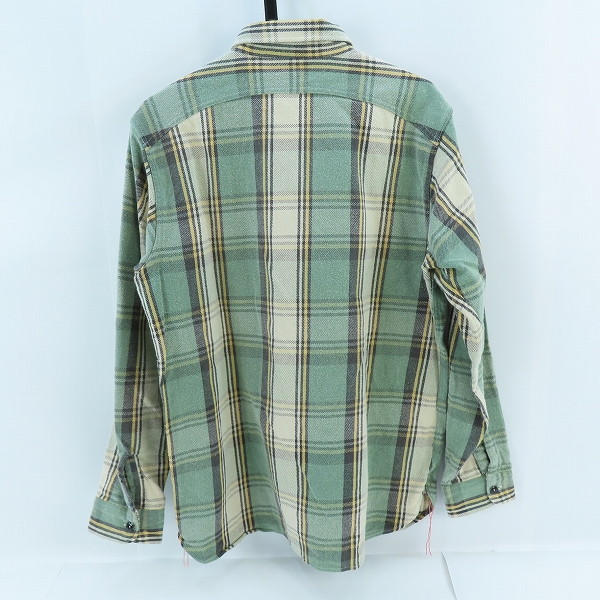 実際に弊社で買取させて頂いたSUGAR CANE/シュガーケーン チェック柄 ネルシャツ SC27118 グリーン系 XLの画像 1枚目