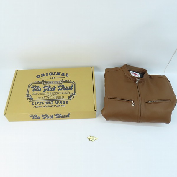 実際に弊社で買取させて頂いたTHE FLAT HEAD/フラットヘッド ディアスキン/鹿革 シングル ライダース レザージャケット/40の画像 6枚目