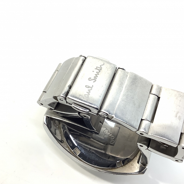 実際に弊社で買取させて頂いたPaul Smith/ポールスミス ラウンド シルバー デイト クォーツ 腕時計 1116-S060761【動作未確認】の画像 7枚目