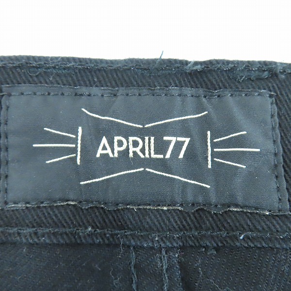 実際に弊社で買取させて頂いたApril77/エイプリル77 JOEY スキニー ブラックデニムパンツ 26の画像 3枚目