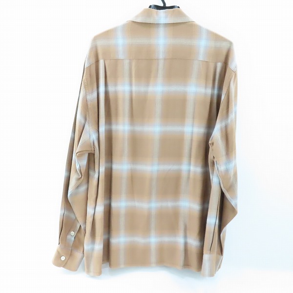 実際に弊社で買取させて頂いたWACKO MARIA/ワコマリア GUILTY PARTIES オンブレチェック 長袖 オープンカラーシャツ ライトブラウン系/XLの画像 1枚目