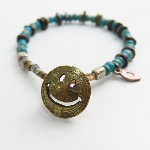 実際に弊社で買取させて頂いたAMP JAPAN/アンプジャパン Coconut Beads Bracelet/ココナッツ ビーズ ブレスレット ブルーの画像 1枚目