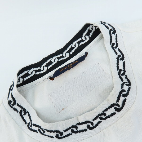 実際に弊社で買取させて頂いた【JPタグ】LOUIS VUITTON/ルイヴィトン 20SS ウィズチェーンジャガードリブカラーTシャツ RM201M NPG HIY01W/XLの画像 7枚目