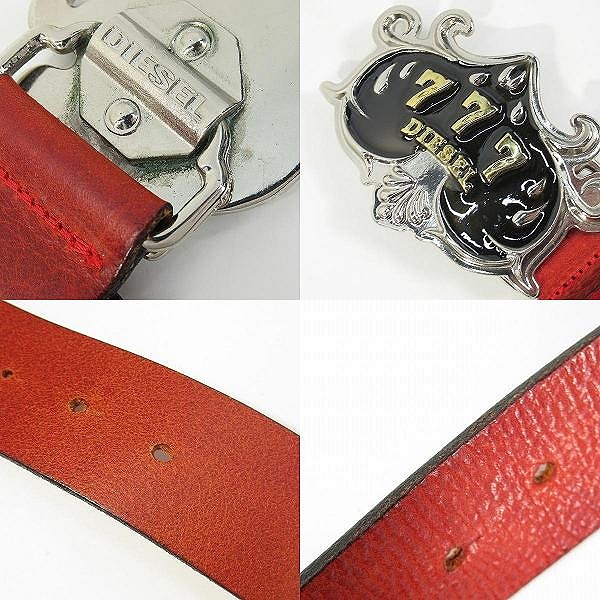 実際に弊社で買取させて頂いたDIESEL/ディーゼル 777 バックル レザーベルト 90/36の画像 8枚目