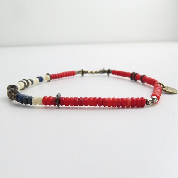 実際に弊社で買取させて頂いたAMP JAPAN/アンプジャパン ビーズ チャーム付き アンクレット レッドの画像 4枚目