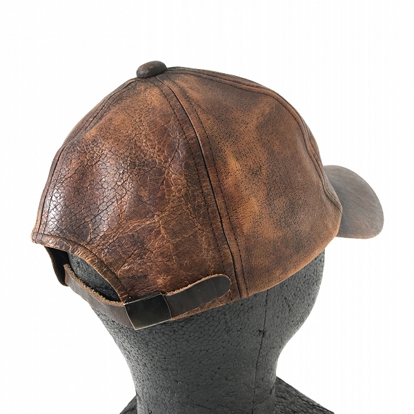実際に弊社で買取させて頂いたCA4LA/カシラ レザー  6パネル キャップの画像 3枚目