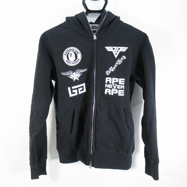 実際に弊社で買取させて頂いたA BATHING APE/アベイシングエイプ マルチロゴ プリント ジップ アップ パーカー 001ZPC301005X/M