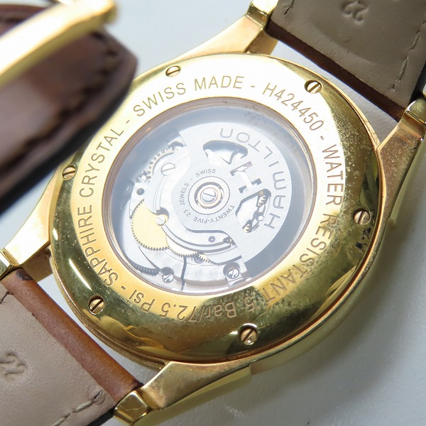実際に弊社で買取させて頂いたHAMILTON/ハミルトン ジャズマスター スピリットオブリバティ デイト 自動巻き 腕時計 H424450の画像 4枚目